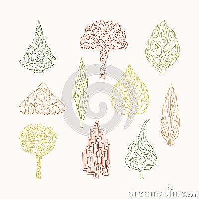 Abstract trees Vector Illustration