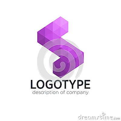 Abstract trend polygon letter S logo design template. Stock Photo