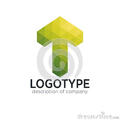 Abstract trend polygon letter T logo design template. Stock Photo