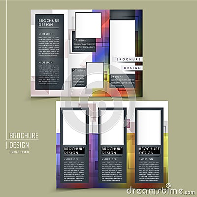 Abstract tri-fold brochure design Vector Illustration