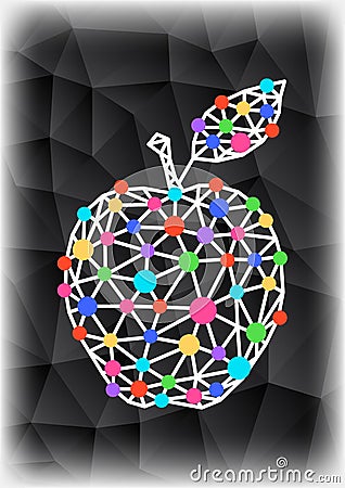 Abstract triangle apple with background Vector Illustration