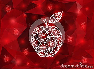 Abstract triangle apple with background Vector Illustration