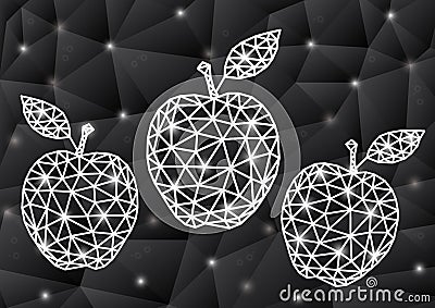 Abstract triangle apples with background Vector Illustration