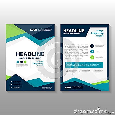 Abstract triangle Blue green purple polygon annual report Leaflet Brochure Flyer template design, book cover layout design Vector Illustration