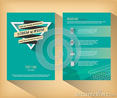 Abstract triangle brochure flat design template Vector Illustration