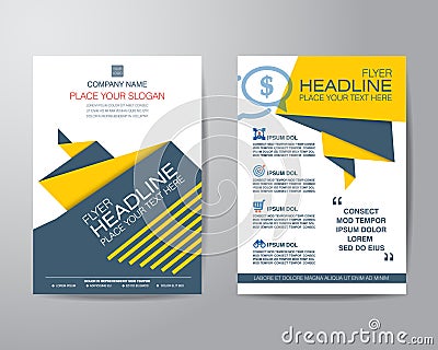 Abstract triangle brochure flyer design layout template in A4 si Vector Illustration