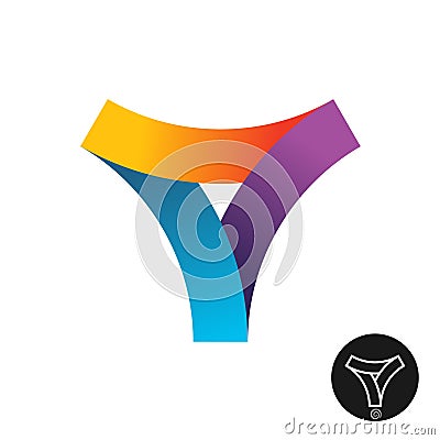 Abstract triangle colorful ribbon logo Vector Illustration