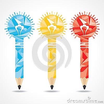 Abstract triangle pencil bulb Vector Illustration