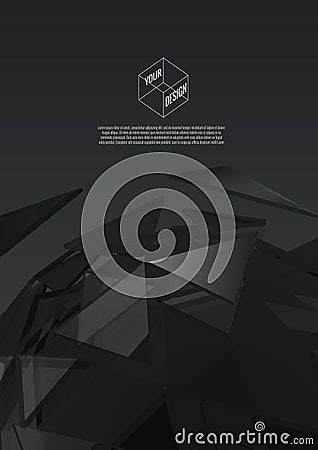 Abstract triangle sphere on black BG Vector Illustration