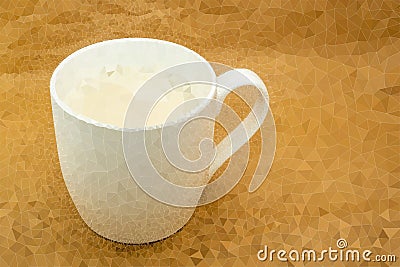 Abstract Triangles line of a glass of milk on brown background with space for put text Stock Photo