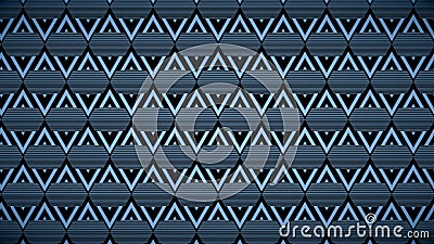 Abstract triangles pattern, black and white, monochrome, 3d render, computer graphics Stock Photo