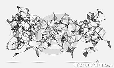 Abstract triangles space low poly. White background with connecting dots and lines. Light connection structure. Polygonal backgrou Stock Photo