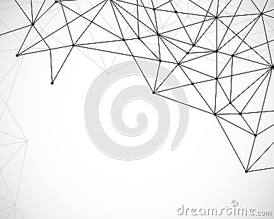 Abstract triangles space low poly. White background with connecting dots and lines. Light connection structure. Polygonal vector Stock Photo