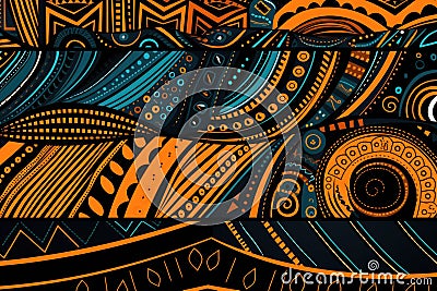 Abstract Tribal Pattern Artwork Stock Photo