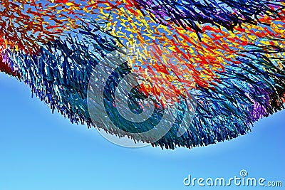 Abstract trumpery from color tapes Stock Photo