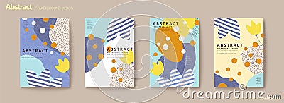 Abstract tulip flyer set Vector Illustration