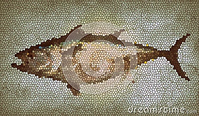 Abstract tuna fish stone mosaic texture background no 3 Stock Photo