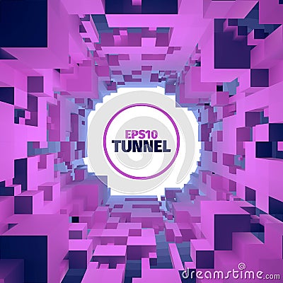 Abstract tunnel. 3d background. Circle shape. Design element Stock Photo