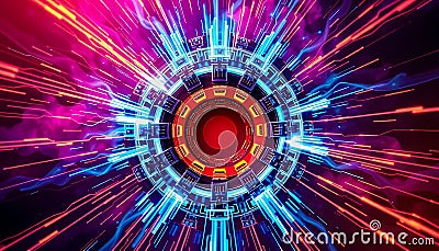 Abstract tunnel light vortex, futuristic design, dynamic background, vibrant and modern, Stock Photo, Generative AI Stock Photo