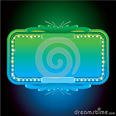 Abstract Turquoise Neon Sign. Vector Background Vector Illustration