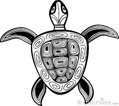 Abstract turtle a silhouette Vector Illustration