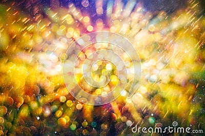 Abstract twinkled christmas background , magic holiday abstract glitter background with blinking stars . Blurred bokeh of Stock Photo