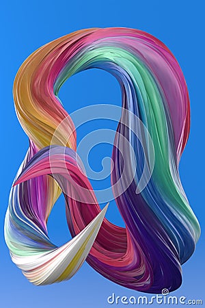 Abstract twisted shape 3d render Stock Photo