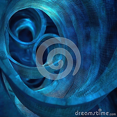 Abstract twisting blue tunnel with illuminated patterns creating infinite depth and perspective Stock Photo