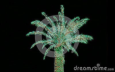 Abstract ufo green colors palm Stock Photo