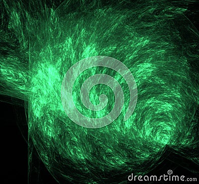 Abstract ufo green fractal background. Fantasy fractal texture. Digital art. 3D rendering. Computer generated image Stock Photo