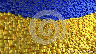 Abstract Ukraine geometric background Stock Photo