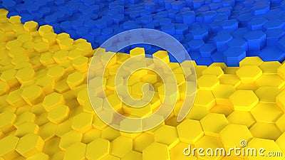 Abstract Ukraine geometric background Stock Photo