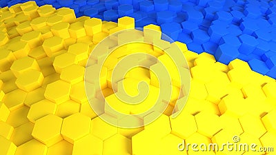 Abstract Ukraine geometric background Stock Photo