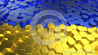 Abstract Ukraine geometric background Stock Photo