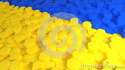 Abstract Ukraine geometric background Stock Photo