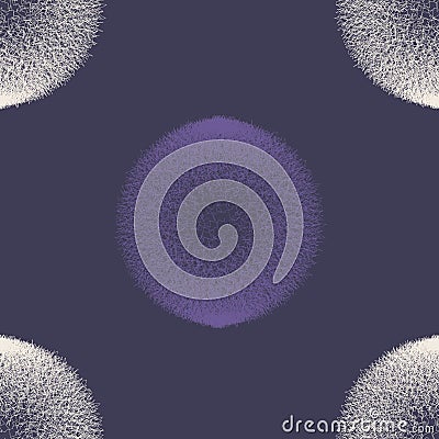 Abstract ultra violet scribble circle seamless pattern. Vector Illustration