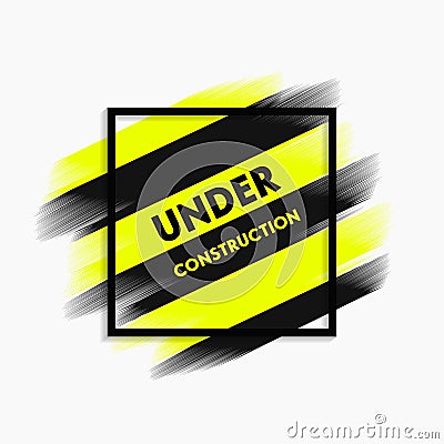 Abstract under construction paint stroke modern banner, vector Vector Illustration