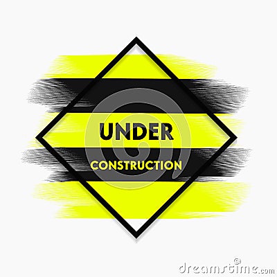 Abstract under construction paint stroke modern banner, vector Vector Illustration