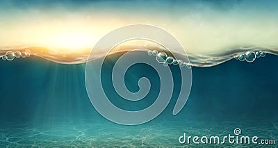 Abstract underwater background Stock Photo