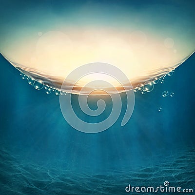 Abstract underwater background Stock Photo