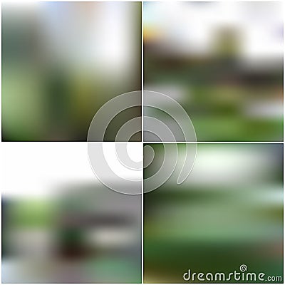 Abstract unfocused natural backgrounds, blurred Vector Illustration