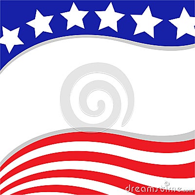 Abstract United States flag stars wave background. Vector Illustration
