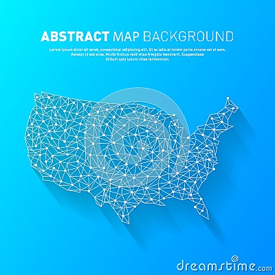 Abstract United States line map, vector Vector Illustration