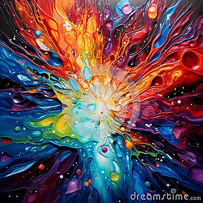 Abstract Universe: A cosmic tapestry of reflections beyond imagination Stock Photo