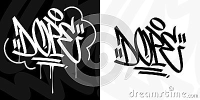 Abstract Urban Graffiti Street Art Word Dope Lettering Vector Illustration Element Vector Illustration