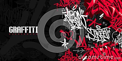 Abstract Urban Style Hiphop Graffiti Street Art Vector Illustration Background Template Vector Illustration