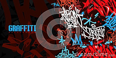 Abstract Urban Style Hiphop Graffiti Street Art Vector Illustration Background Template Vector Illustration