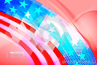 Abstract usa flag shape scene Vector Illustration