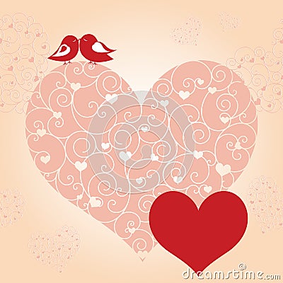 Abstract Valentine day greeting card Vector Illustration