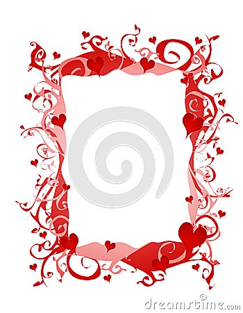 Abstract Valentine Hearts Frame or Border Stock Photo